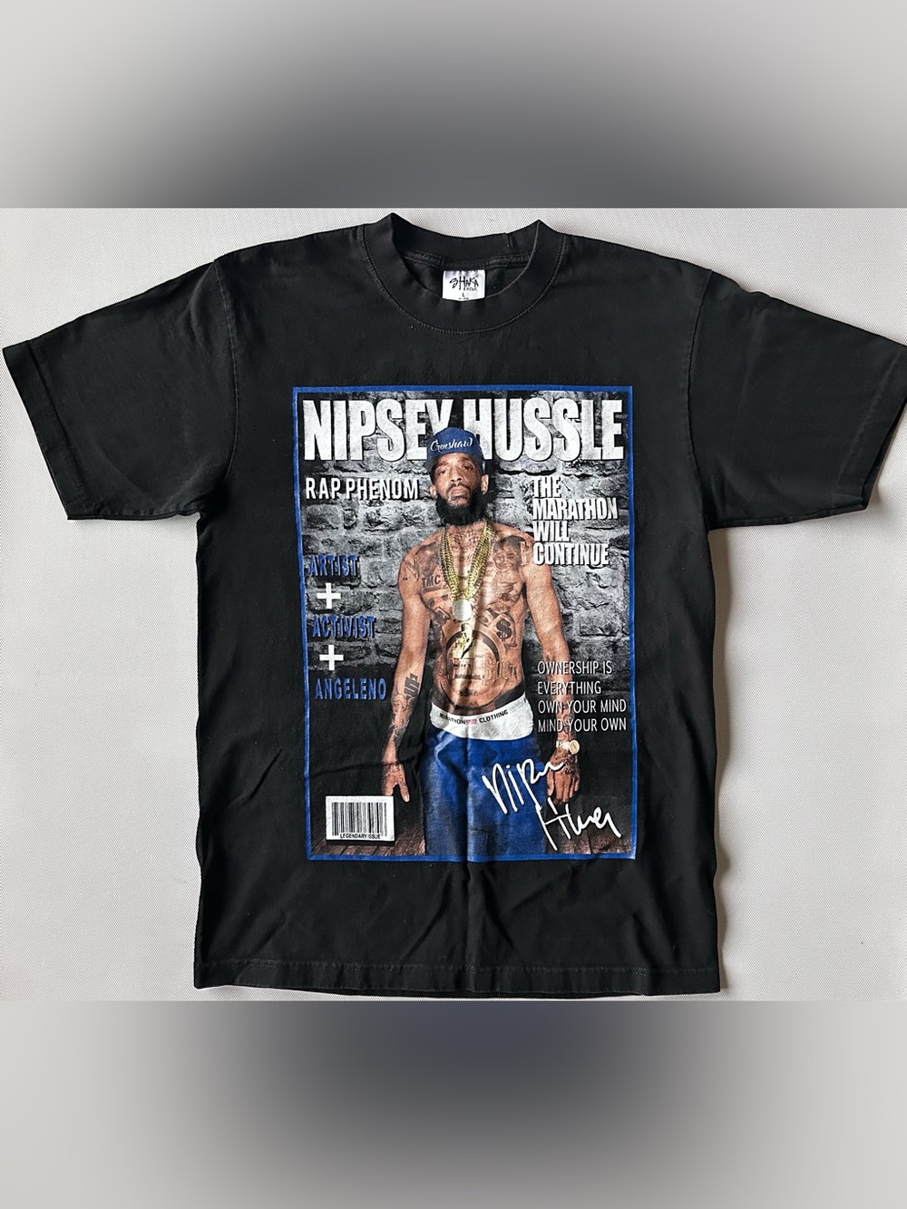 Shaka Wear Supermax Heavy Cotton Nipsey Hussle Graphic T Shirt Men’s Large Black